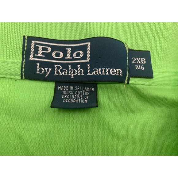Polo Ralph Lauren‎ Men's SS Pullover Polo Shirt Lime Green 2XB Big - Picture 3 of 4